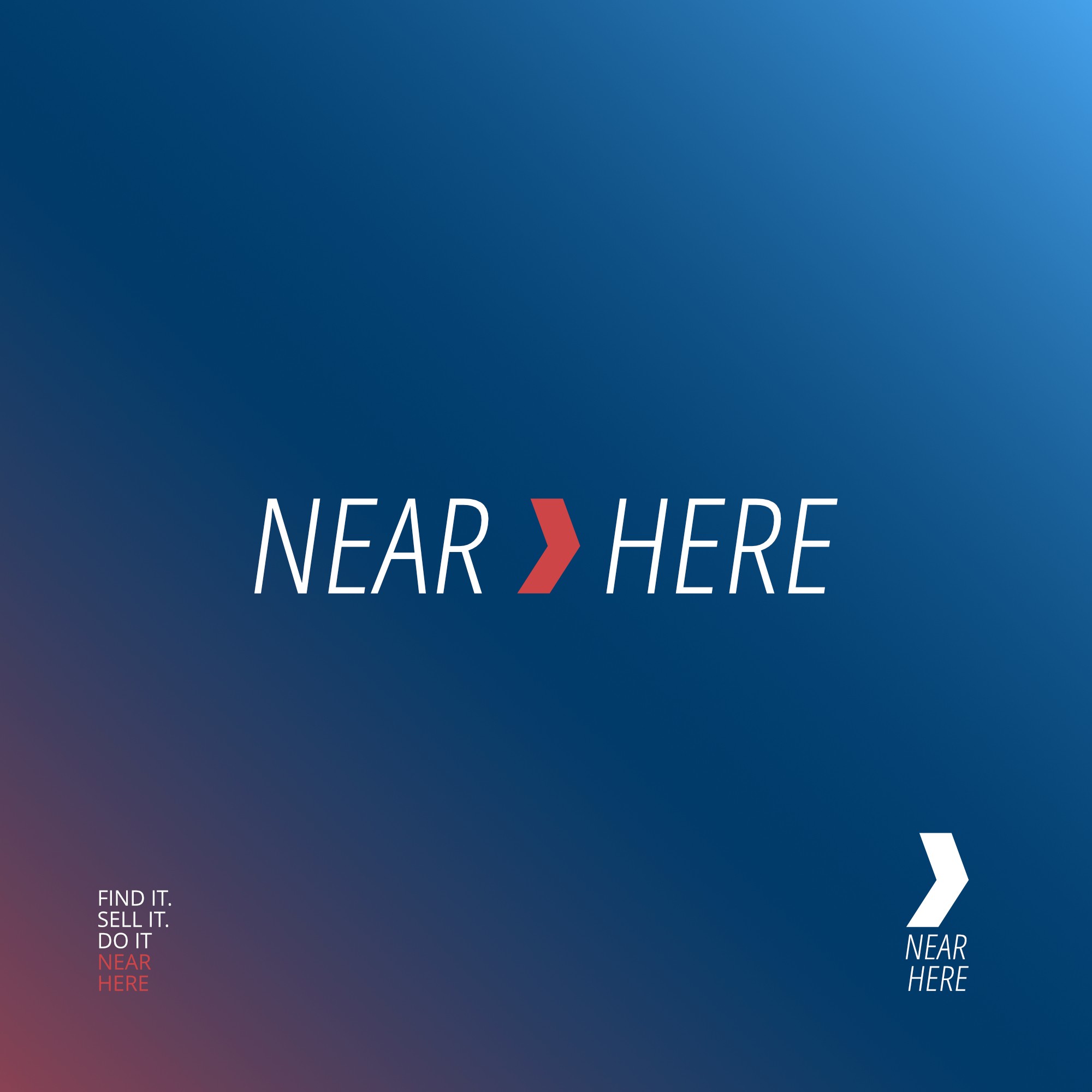 Логотип NearHere на тёмном фоне