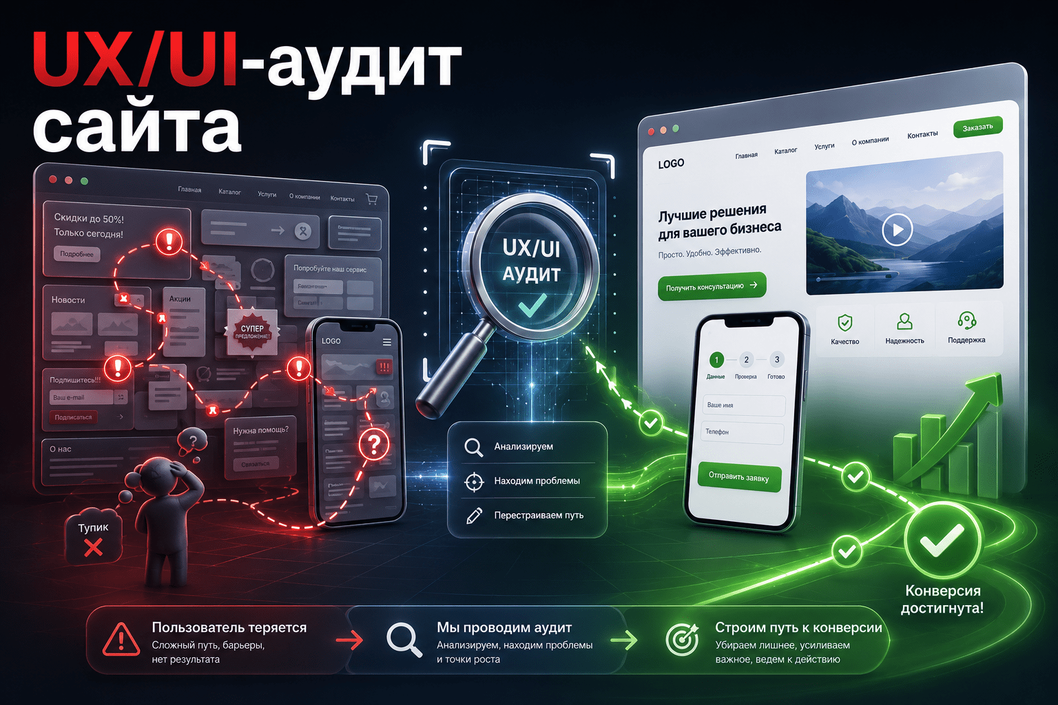 Кейсы UX UI и юзабилити аудита сайта