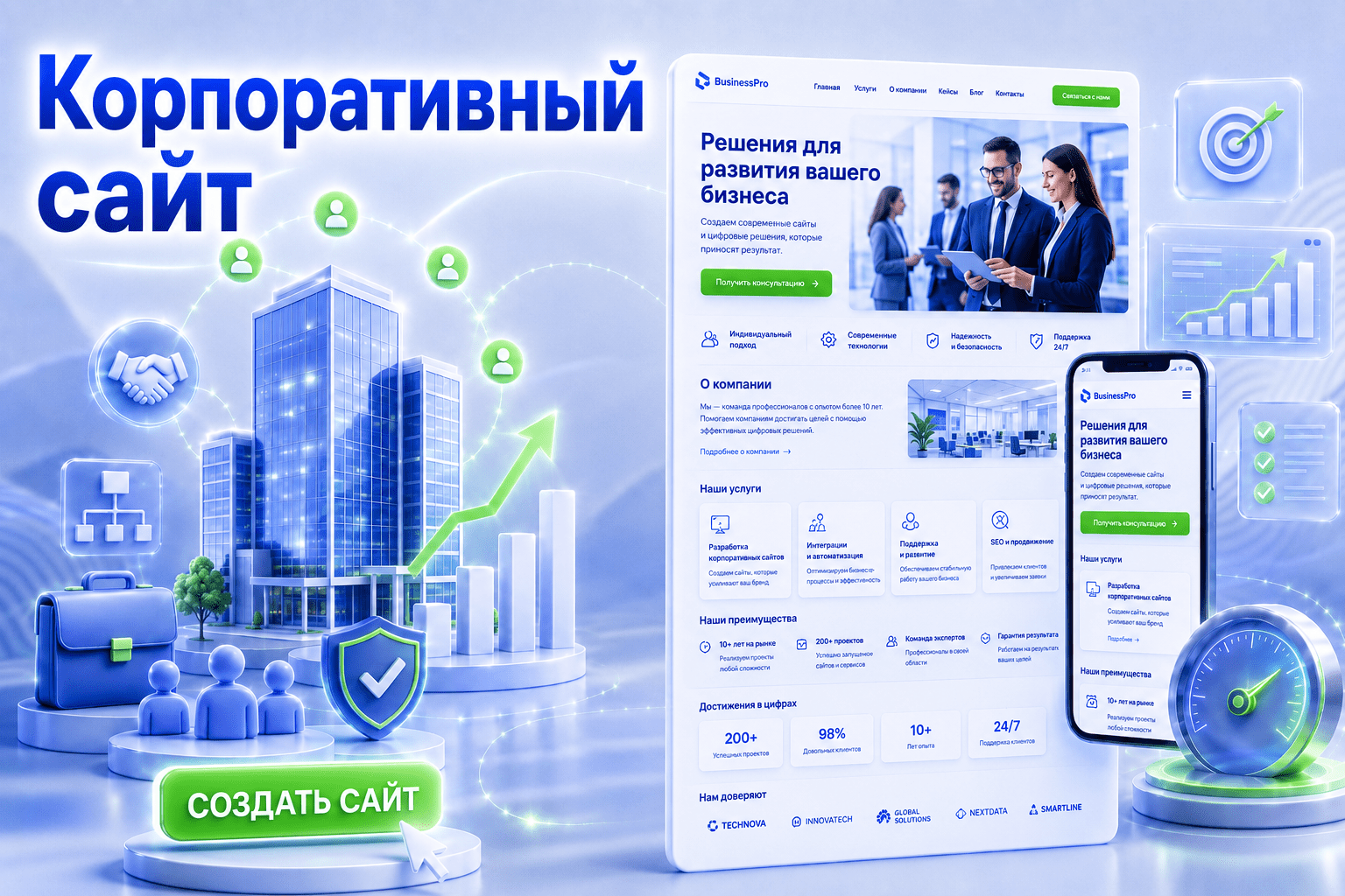 Кейсы создания корпоративных сайтов VozniNet
