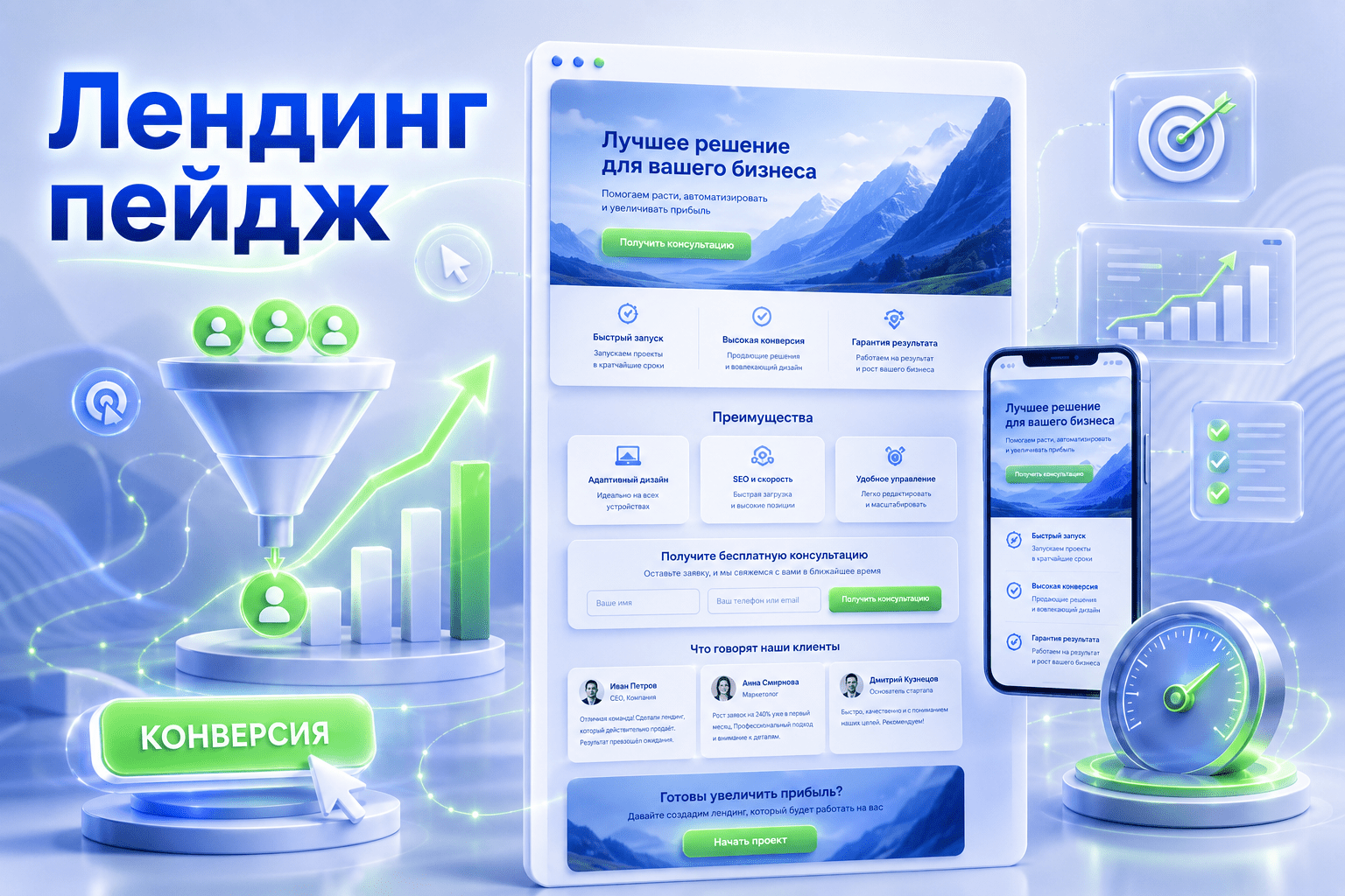 Кейсы создания лендинг пейдж VozniNet