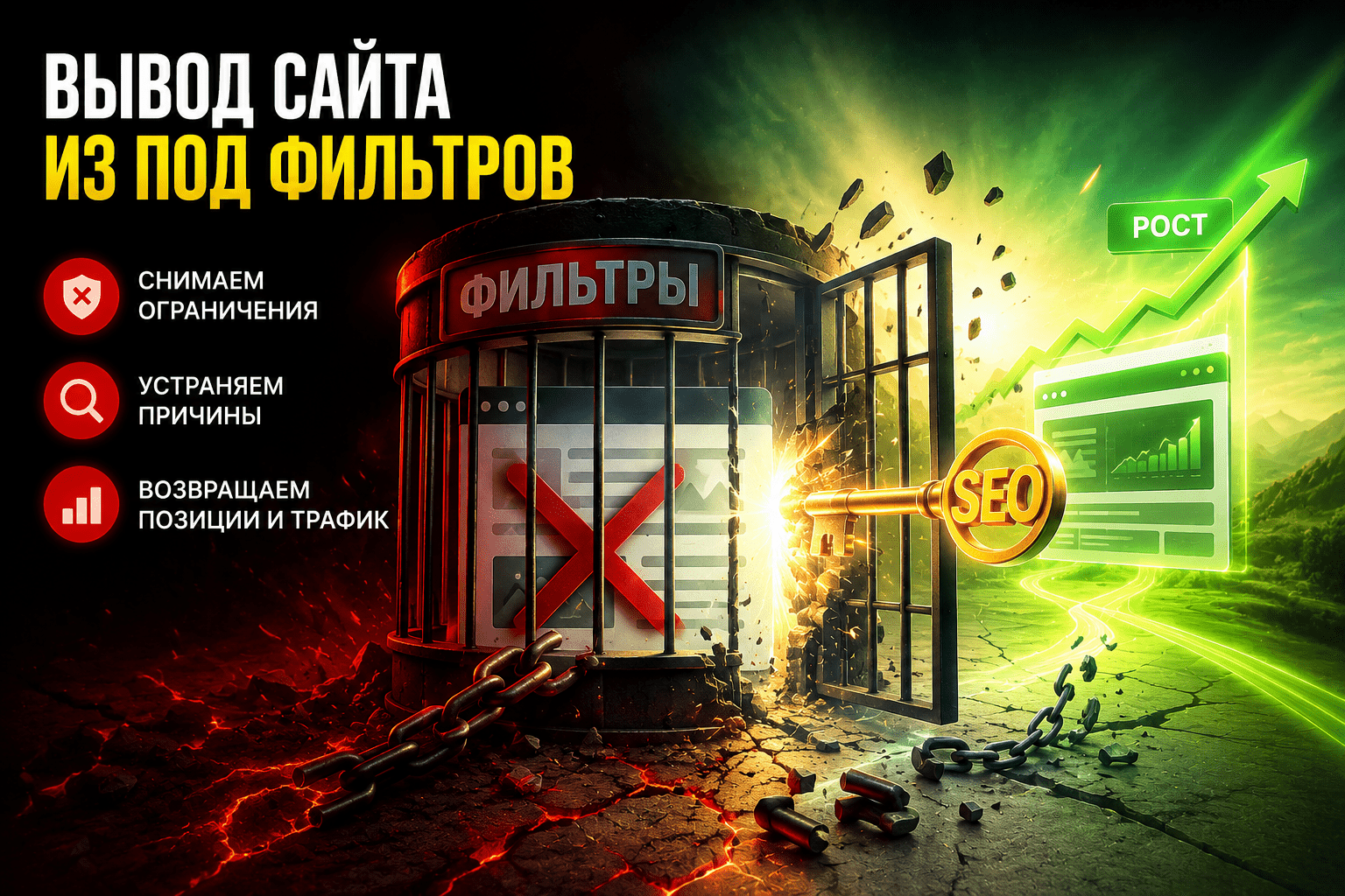 Кейсы вывода сайтов из-под фильтров