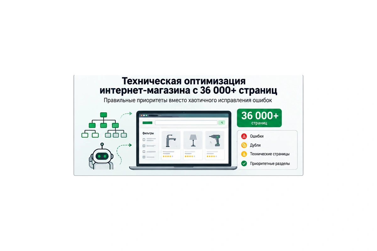 Техническая SEO-оптимизация крупного интернет-магазина Техническая оптимизация интернет-магазина с 36 000 страниц