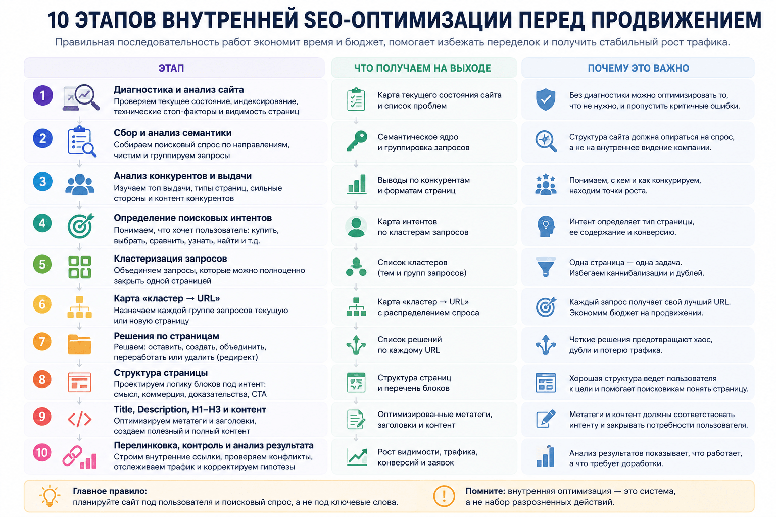 10 этапов внутренней SEO-оптимизации сайта перед продвижением