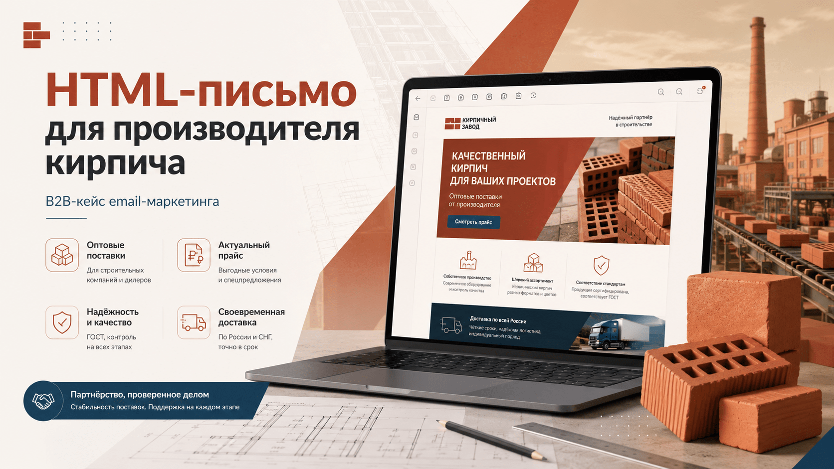Превью кейса HTML-письма для производителя кирпича