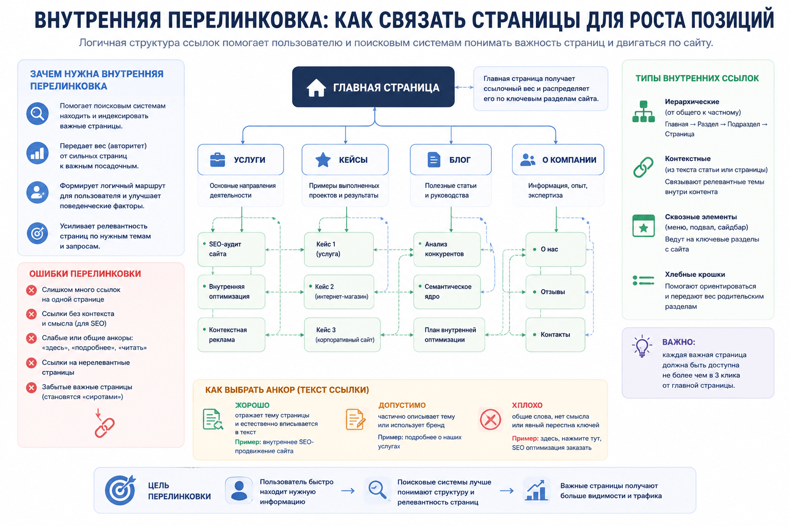 Внутренняя перелинковка страниц сайта для роста видимости и удобной навигации