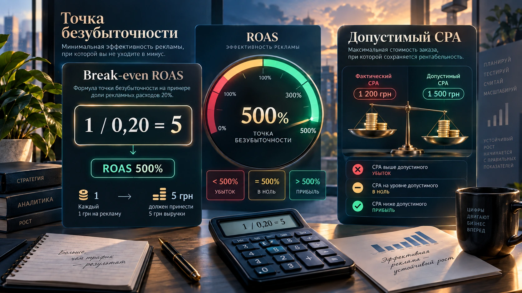Break-even ROAS и допустимая стоимость заказа Точка безубыточности рекламы и допустимый CPA интернет-магазина