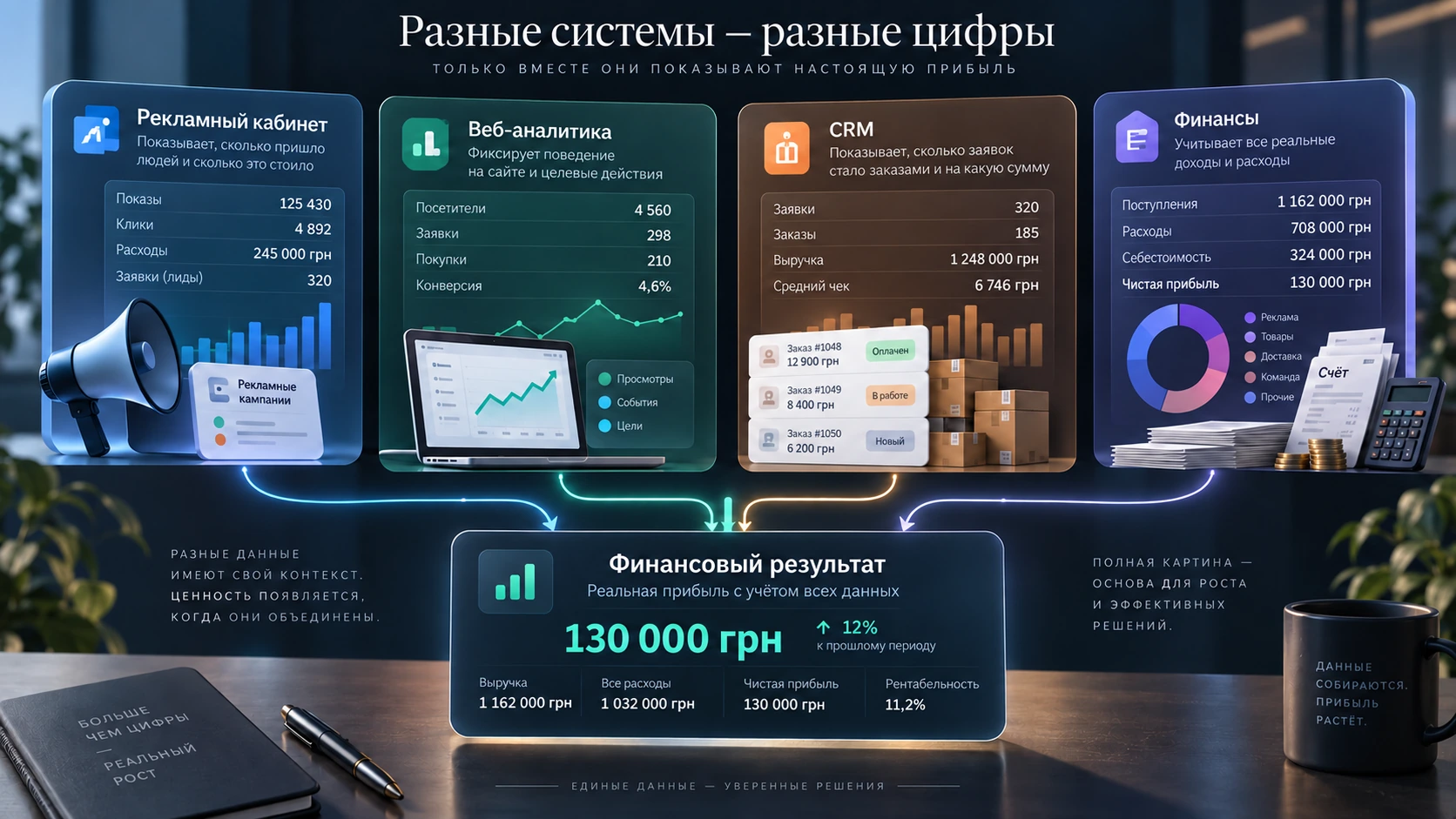 Как объединить данные рекламы CRM и финансов Рекламный кабинет аналитика CRM и финансы показывают разные данные