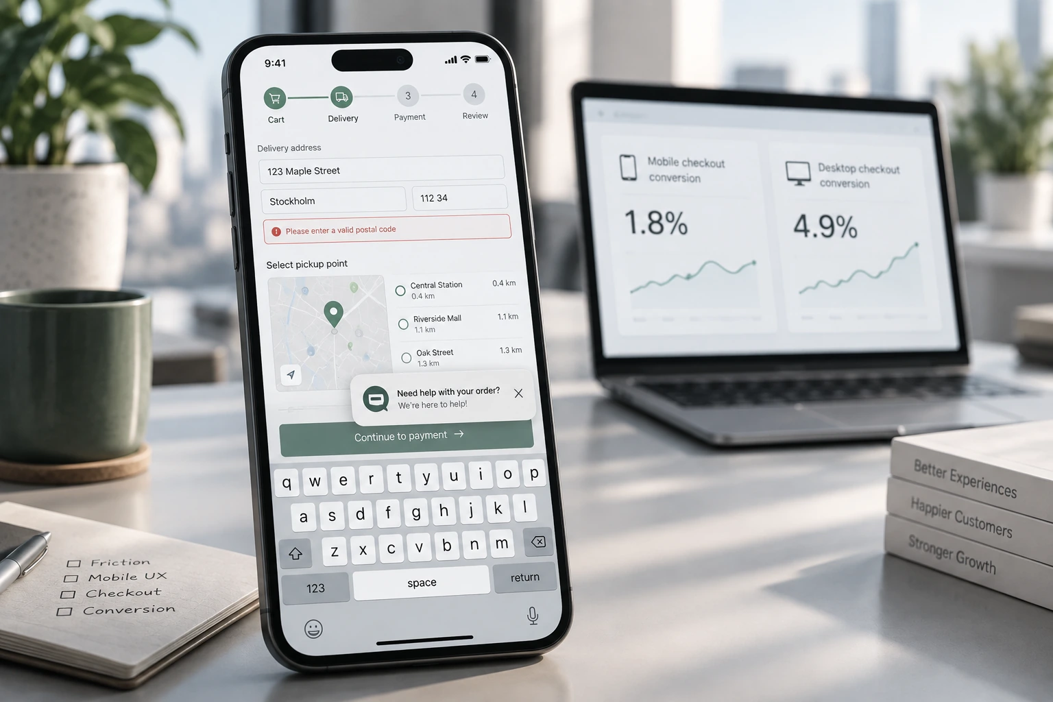 Проверка оформления заказа со смартфона Мобильный checkout интернет-магазина